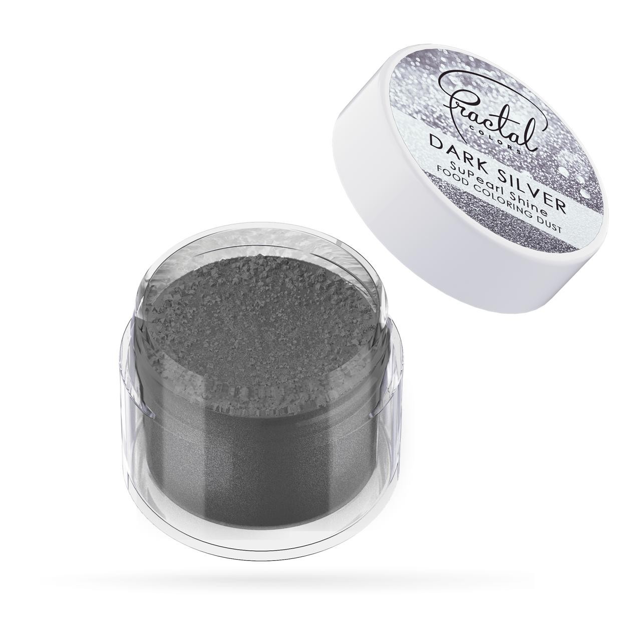 Fractal Dark Silver Sötét Metál Ezüst Selyempor Étel dekorációs porfesték 2.5 g