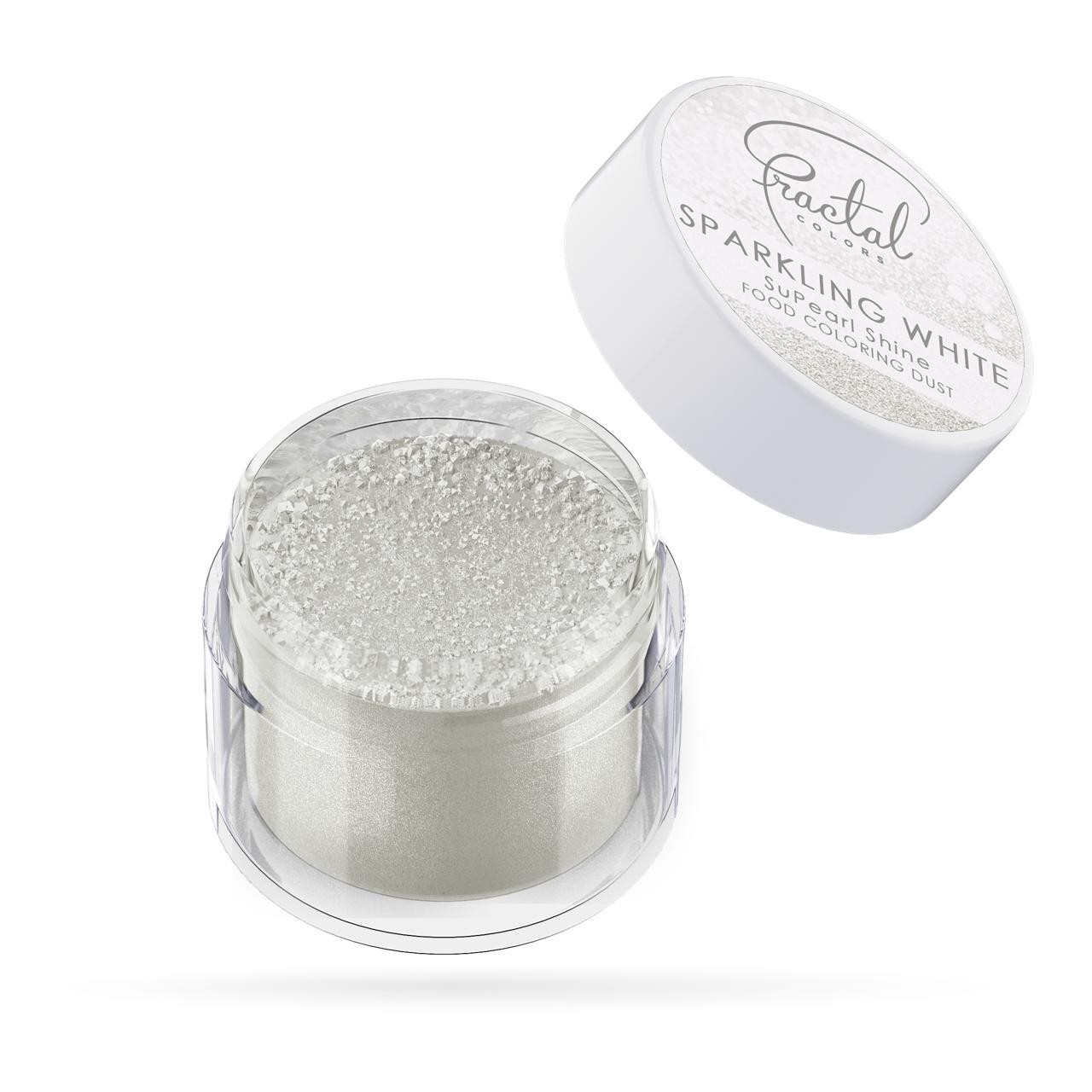 Fractal Sparkling White Szikrázó Fehér Selyempor Étel dekorációs porfesték 3.5 g