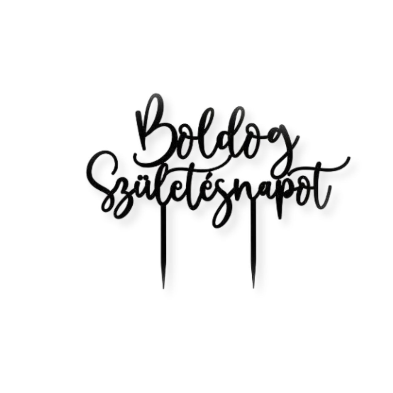 Sziluett Tortadísz -  Boldog Születésnapot Fekete 1 db