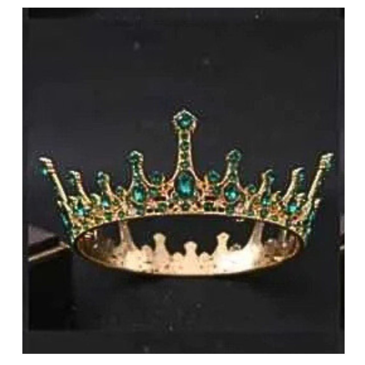 Tortadísz - Zöld Gyöngyös Korona 1db