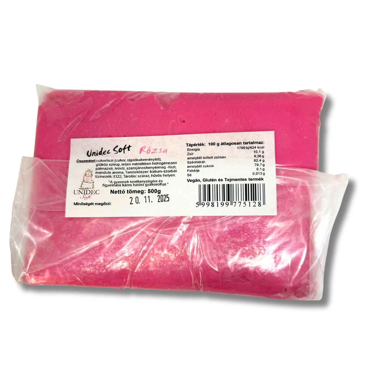 Unidec Soft Rózsaszín Tortadekorációs massza Fondant 500 g