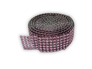 Dekorációs Strassz Szalag - Rózsaszín 1 db