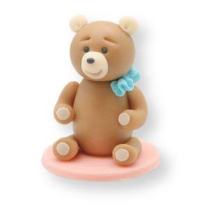 Maci kék masnival marcipán figura 1db
