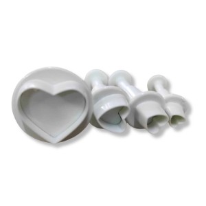 Szív alakú fondant kiszúró szett 4 db-os 1db