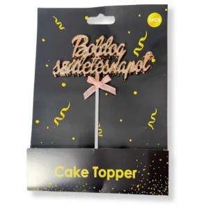 Tortadísz - Rosegold Boldog Születésnapot Beszúró 1 db